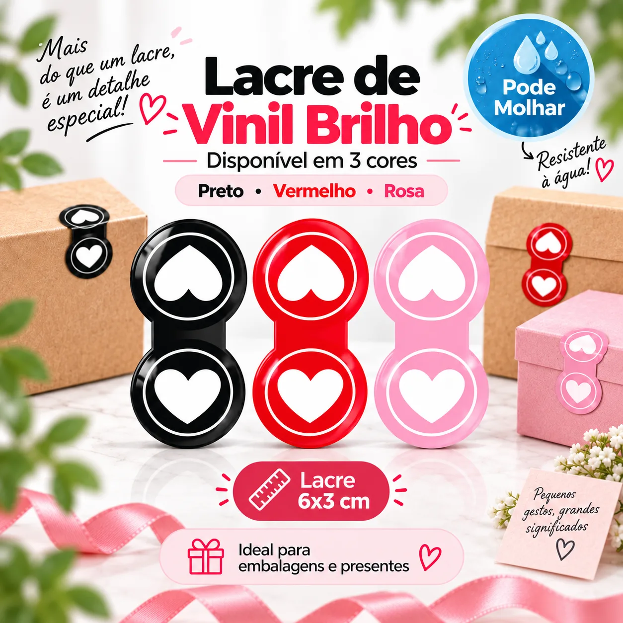 Lacre Adesivo 6x3 Vinil