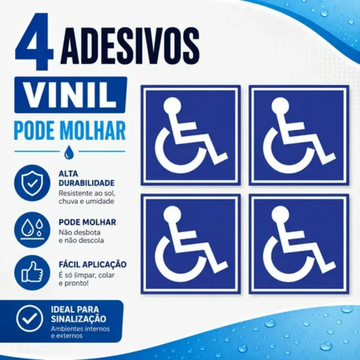 Adesivo Deficiente Físico Cadeirante Para Carro 10x10 Azul