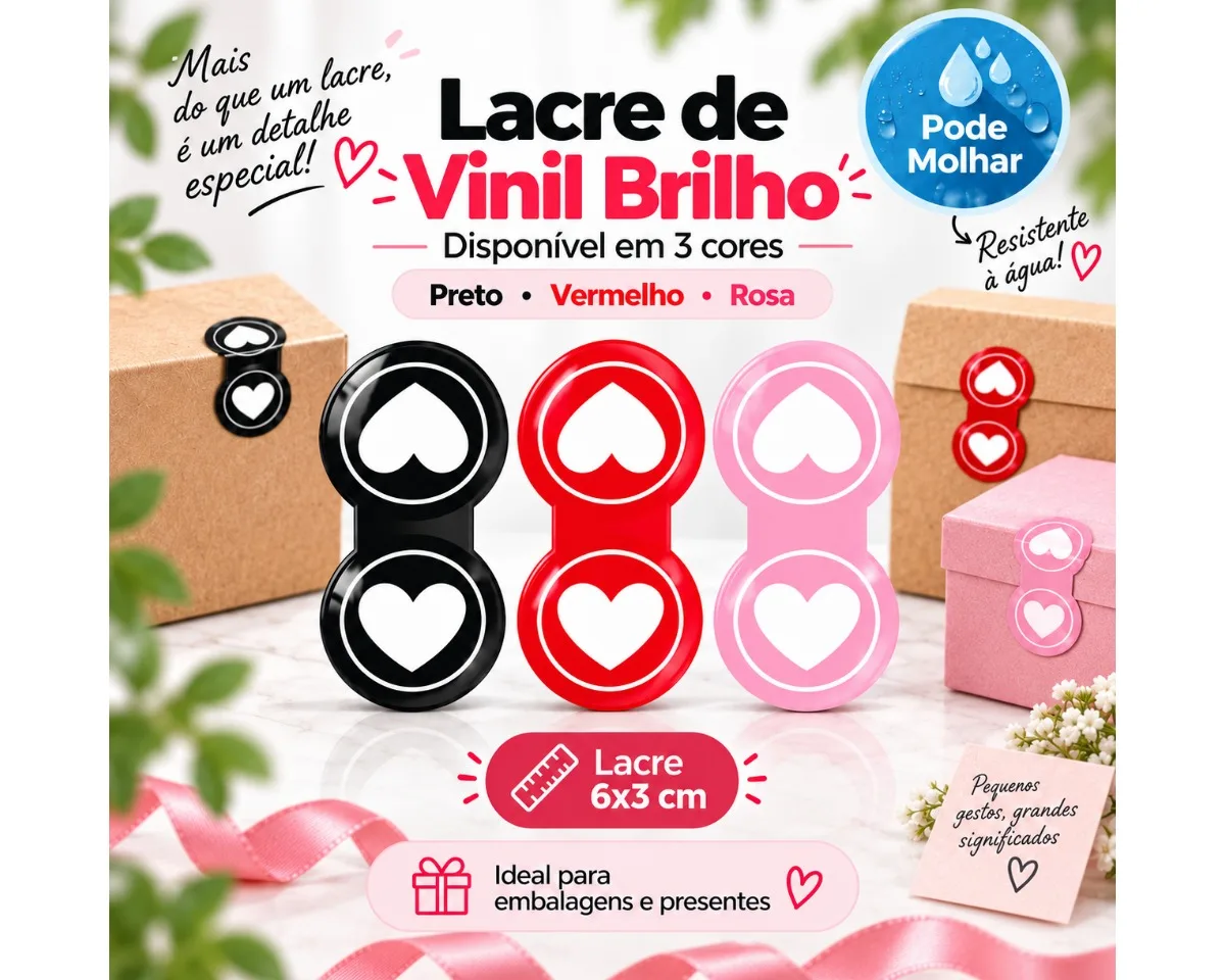 Lacre Adesivo 6x3 Vinil